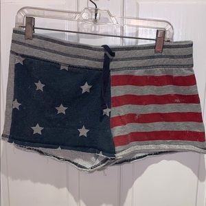 PJ salvage distressed American flag shorts
